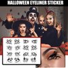 mdgfge 10 Pairs Halloween Eye Shadow Eyeliner Face Eye Makeup Tattoos Eyeliner Decals Spider Web Skull Bat Temporary Tattoo Stickers for Women Halloween Masquerade Party Supplies