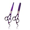 Purple Dragon 6.0" Professional Kids Saftey Round Head Hair Cutting Scissors and Thinning Shears for Young Mother(Purple)