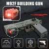 Finger Rock Gun Building Blocks Sets, 1:1 Simulation Shooting Toy M92F Pistol Model Building Kit, Rifle Weapon Collectible Gift for Military Enthusiasts, Adults Kids 14+ (360 pcs)