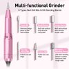 20000RPM Electric Nail Drill Professional Nail File Drill Acrylic Nails Kit for Manicure Gel Nail Polish Remover with 1 Pack of Sanding Bands(Pink)