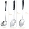 3-Piece,Stainless Steel Serving spoons set with Slotted Spoon, Serving Spoon and Perforated Spoon, soup ladle,kitchen cooking serving utensils set cooking spoon
