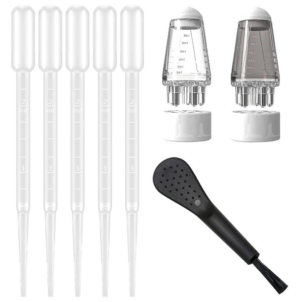 Foyods 2PCS Hair Oil Applicator, Ball Root Comb Scalp Applicator, Oil Comb Applicator for Hair Growth, Oil Dispenser for Hair for Essential Oils and Serums with 5 Drops 1 Brush, Scalp Oil Applicator