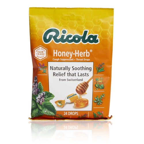 Ricola Honey Herb Herbal Cough Suppressant Throat Drops, 24ct Bag (Pack of 3)