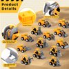 Nunesoke 24PCS Mini Construction Trucks, Construction Vehicles Trucks, Small Construction Toys, Construction Pull Back Vehicles, Construction Party Favors Engineering Vehicles for Boys with Stickers