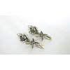 Generic 2 small silver rose flower leaf metal alligator hair clip for fine thin hair
