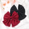 VOBOBE 2PCS Big Hair Bows for Women Girls, Black Red Satin Hair Bow Hair Clips Hair Accessories Barrettes for Adult Girls (Black+Red)