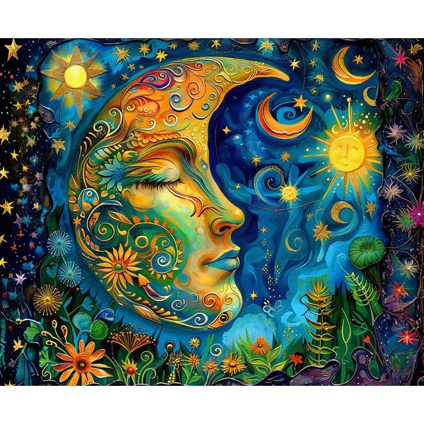Springbok's Blue Moon 1000 Piece Puzzle for Adults by Artist Claudia McKinney is a Fun and Vivid Image to Challenge You