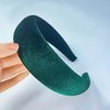 FunCosta velvet padded headband wide puffy headbands for women girls vintage sponge hair band trendy and cute hair accessories (Green)