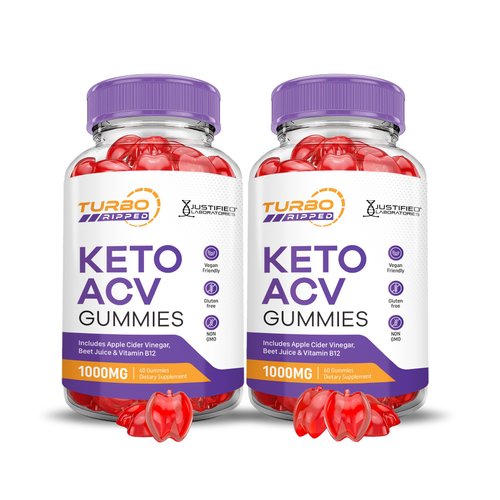 (2 Pack) Turbo Ripped Keto ACV Gummies Advanced Formula 1000MG Turbo Ripped Keto Gummies Apple Cider Vinegar Formulated with Pomegranate Beet Juice Powder B12 Vegan Non GMO 120 Gummys