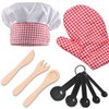 Naichuo Kids Chef Costume Dress Up Set, Pretend Role Play Chef Outfit with Realistic Accessories for Boys Girls Ages 3+