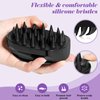 Suroseate Scalp Massager Shampoo Brush with Soft Silicone Bristles for Hair Growth, Scalp Scrubber Head Massager for Dandruff Removal, Shower Hair Brush for Women Men Kids Wet Dry Hair, Black