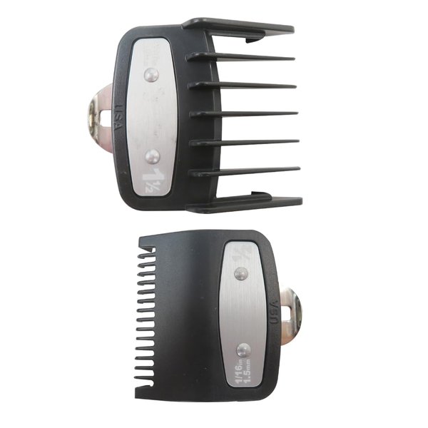 INGQI 1.5mm & 4.5mm Electric Hair Clipper Guides Guards, Coded Cutting Guide Combs w/Metal Clips Compatible for Wahl Clippers - 1 1/2” & 1/2”