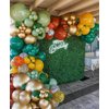 138pcs Safari Jungle Balloon Garland Arch Kit with Sage Green Brown Balloons Animal Print for Kids Boys Jungle Safari Baby Shower Wild One Birthday Party Decorations (Green)