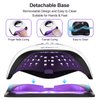 UV LED Nail Lamp with UV Gloves 72 Beads,300W Professional UV Nail Dryer Light for Gel Nails Polish/Acrylic,Fast Curing Gel X Polish Lamp with Phone Holder Smart Sensor 4 Timer,Nail Art Drying Tools