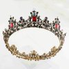 S SNUOY Baroque Crowns for Women Vintage Queen Crowns Full Round Metal Crown Costume Tiara Jeweled-Black