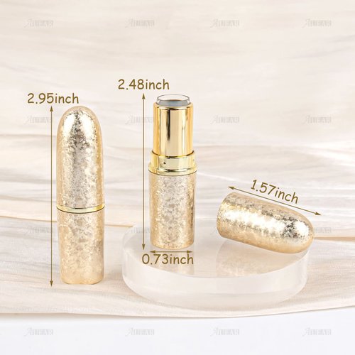 AUEAR, Empty Lip Balm Lipstick Tubes Container Bullet Shape for Lipstick Lip Balm DIY (Gold, 8 Pack)