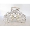 Generic Silver metal peacock faux pearl and clear crystal hair claw clip bridal clip
