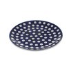 Blue Rose Polish Pottery Dots Dessert Plate