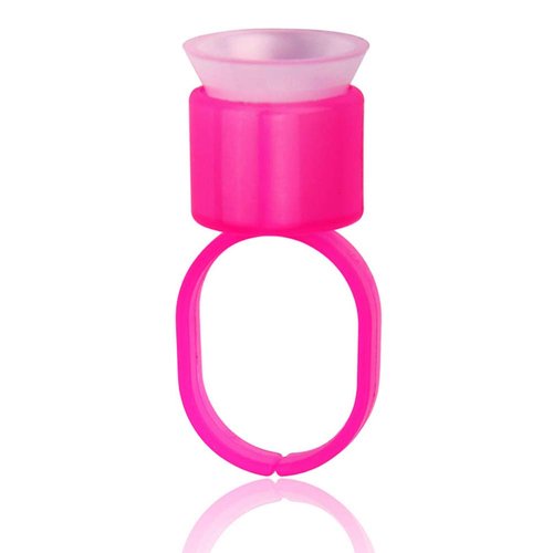 Jafirous 100PCS Portable Tattoo Pigment Ring Cap Microblading Glue Ink Ring Cup Sponge Inside Holder Permanent Makeup Cosmetic Accessories