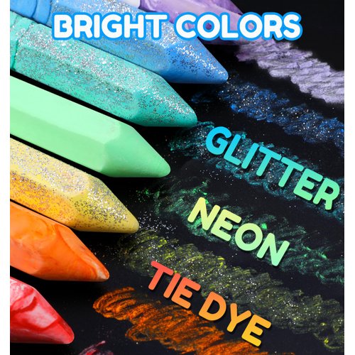 Ellinjan 36 Pcs Washable Sidewalk Chalks for Kids, Jumbo Washable Sidewalk Chalk in 18 Colors, Bulk Colored Chalk for Outdoor Art Play, Painting, Chalkboard & Playground, Gifts for Toddlers Boys Girls