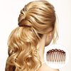 16 Pieces Women Hair Comb Accessories French Hair Side Combs Plastic Twist Decorative Comb Hair Clips Bridal Wedding Veil Teeth Hair Combs for Women(Black, Transparent, Light Coffee, Dark Coffee)