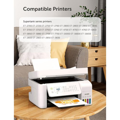 Hiipoo Sublimation Ink Refill for C88 C88+ WF7710 WF7820 ET2720 ET15000 ET2760 ET2750 ET4700 ET-2800 ET-2803 ET-2850 Inkjet Printers Heat Press Transfer on Mugs Bag T-Shirts Pillows Phone Case (4BK)