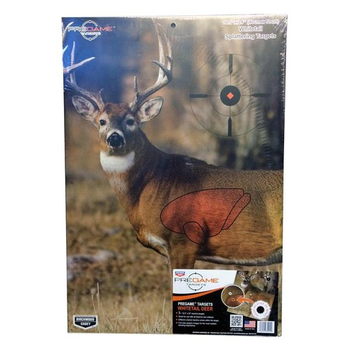 Birchwood Casey Pregame 16.5" x 24" Whitetail Deer Targets - Realistic Instant Splattering Shooting Targets - for Use with All Guns & Calibers - 3 Targets Pack
