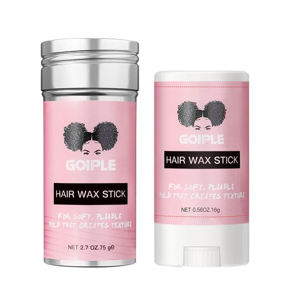 Goiple Wax Stick for Hair, Hair Pomade Stick, Long-Lasting Styling Wax Stick Hair (2.7+0.56 oz)