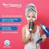 KEEPOZ Hair Towel Wrap Quick Dry 100% Cotton Super Absorbent Turban Head Wrap for Women with Button, Non Microfiber Anti Frizz Hair Products, Hair Cap for Curly, Long & Thick Hair (Grey, 1 Pc)