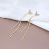 TseanYi CZ Butterfly Chain Earrings Gold Crystal Butterfly Earrings Long Chain Tassel Earrings Small Butterfly Dangle Rhinestone Earrings Sparkly Crystal Earrings
