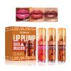Biewals 3 Colors Duck Lip Plumper Gloss, Glitter Shine Primer Lip Tint Korean Clear Plumping Lip Gloss, High Pigment No Sticky Lip Gloss, Lip Plumper Gloss Make Lips Fuller(Set B)