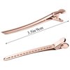 Elcoho 24 Pieces Alligator Hair Clips Duck Bill Hair Clips Rustproof Metal Hair Clips with Holes for Curl Styling Sectioning Clips, Rose Gold