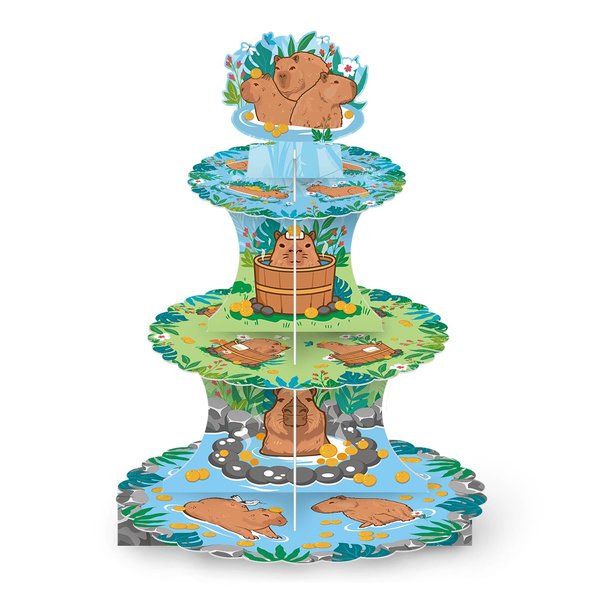 3 Tier Capybara Cake Stand, Capybara Cupcake Stand Dessert Birthday Party Supplies