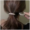 Yheakne Boho Crystal Ponytail Hair Cuff Barrette - Geometric Rhinestone Hair Tie Ring Bling Hair Accessory for Women and Girls Gifts