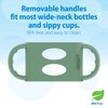 Dr. Brown's Milestones Wide-Neck Sippy Spout Bottle with 100% Silicone Handles, Easy-Grip Handles with Soft Sippy Spout, 9oz/270mL, Green, 1-Pack, 6m+