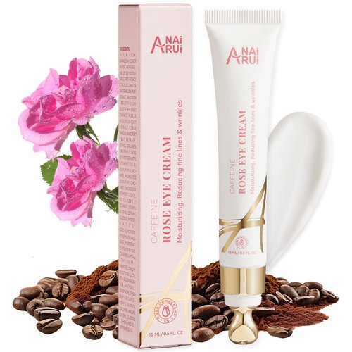 ANAI RUI Rose Caffeine Eye Cream for Dark Circles, Anti-Aging Eye Cream with Retinol, Collagen, H...