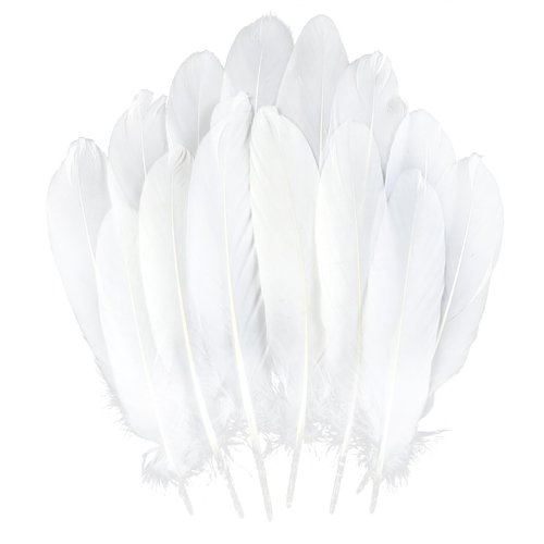 THARAHT 120pcs White Goose Feathers Natural Bulk 6-8 inch 15-20cm for Crafts DIY Cosplay Wedding Party Halloween Decoration Goose Nagoire Feathers