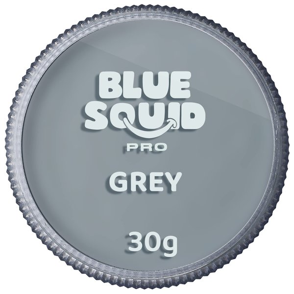 Blue Squid PRO Face Paint - Professional Water Based Single Cake Facepaint & Body Paints - SFX Makeup, Kids Adults Face Painting for Costume, Halloween, Cosplay - Classic Grey 30g / 1oz