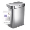 simplehuman Code Q Custom Fit Drawstring Trash Bags in Dispenser Packs, 20 Count, 50-65 Liter / 13.2-17.2 Gallon, White