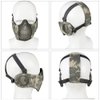 AOUTACC Airsoft Protective Gear Set, Half Face Mesh Mask with Ear Protection and Tactical Goggles for Adult Men Women BBS Paintball Shooting CS Survival Games Cosplay (ACU)