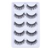 Luxurious Siberian Mink 3D False Eyelash LASGOOS Design Natural Look Messy Cross Daily Light Weight Reusable Fake Eyelashes Eye Makeup 5 Pairs/Box (A10)