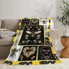 Bee Blanket Soft Cozy French Bee Throw Blanket Gifts for Girls Women Super Plush Warm Bee Stuff Lightweight Fleece Flannel Gift Blankets for Kids Adults 50"X40"