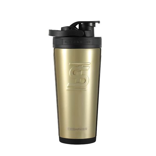Ice Shaker 26 Oz Shaker Bottle, Stainless Steel Water Bottle and Protein Shaker, As Seen on Shark Tank, Reusable Stainless Steel Water Bottle, Gym Water Bottle, Gold