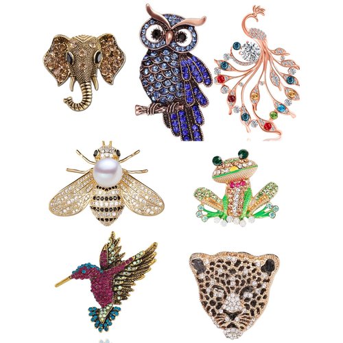 lot 7PCS brooch pins for women set brooch set crystal rhinestones brooches pins