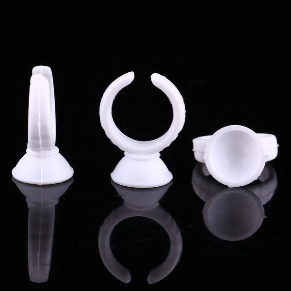 Sonew 100 Pack Ink Rings Disposable Microblading Pigment Glue Holder Cup Semi Permanent Makeup Eyelash Eyebrow Tattooing Ink Small (Small with Separate)