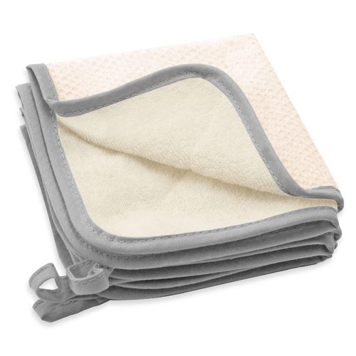 S&amp;T INC. Exfoliating Washcloths, Dual Sided for Face and Body Scrub Towel, 9.9 Inch x 9.9 Inch, G...