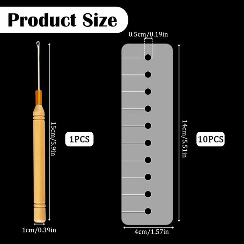 11 Pcs Heat Shield Guards for Hair Extension with Hook Hair Extension Tool, Multi Hole Shield Spacers Fusion Glue Protector Templates, Pulling Needle for Hair Extensions