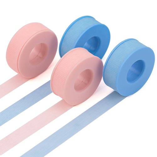 4 Rolls Lash Extension Tape for Lash Extensions Eyelash Tape Micropore Tape Silicone Lash Tape Lash Tape Sensitive Tape Breathable Waterproof Gel Tape Blue Pink