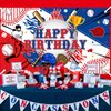 Avezano Baseball Happy Birthday Backdrop Banner Baseball Birthday Party Decorations Baseball Sports Themed Birthday Party Banner for Boys Kids Teens 70.8 x 43.3 Inch