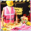 Xtinmee 2 Pcs Kids Construction Vest Children Construction Worker Costume High Visibility Safety Vest Dress up for Aged (Pink)